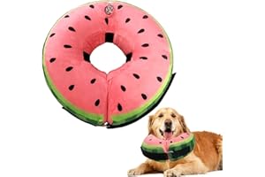 DECORDWELL Halskrause Hund Aufblasbar, Elisabethanischer Kragen Haustier, Hundekragen Leckschutz für Genesung Nach Operationen, Schutzkragen Verstellbar für Große Hunde, Halsumfang 30 bis 46cm