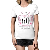 T-Shirt Donna 100% Cotone - 63 Anni Compleanno, Regalo Per Donne Del 1959, Scollo Rotondo, Vari Colori - 3