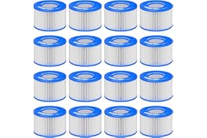 FOSUN Filter VI for Pool, Pack of 16 Filter Cartridges VI for Bestway Miami, Monaco Lay-Z-Spa, Vegas, Palm Springs, Flowclear Pool Filter Replaces Original Cartridge 58323