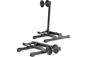 Feedback Sports RAKK 2.0 Bike Floor Stand - Bike Stand for Bike Storage | Foldable, Stable, Bike Rack Holds Up to 34 kg | Accommodates Tyres 23 mm to 4.5 inch, 20-29 inch Diameter Bicycle Stand