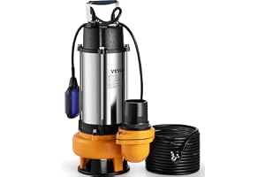 VEVOR Lyftpump, laddat vatten, 2 200 W, dräneringspump för laddat vatten, 1 000 L/min, vakuumpump, pool, källare, septiktank