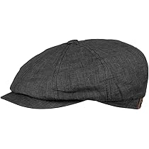 Coppola Stetson In Lino Uomo - Motivo Check Colorato, Made In Germany | Berretto Con Visiera - Foto 2