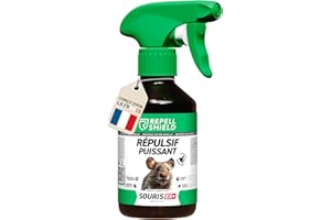 RepellShield® Répulsif Anti Souris & Anti Rat -250ml- Non Tachant, Sûr Famille & Animaux, Huile Essentielle Menthe Poivrée, Résultats Visibles 7-10 Jours - Usage Intérieur & Extérieur