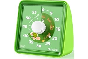 SECURA BRANDS Secura 60-Minute Visual Timer, Countdown Timers for Kids, Time Clocks, Classroom Time Tracker, Time Management Tool (Green & Green)
