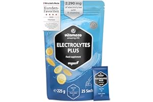 VITAMAZE - AMAZING LIFE Electrolytes Powder High Dose 2290mg 25 Sachets with Magnesium Potassium Calcium + 8 B Vitamins Natural Lemon Flavor Vegan for Sports and Ketogenic Diet