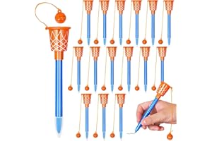 LATERN 24 Pezzi Penna a Sfera da Basket con Cerchio, 14CM Penne a Inchiostro Blu da Basket Penne a Punta Fine da 0,7mm Penne da Scrittura con Impugnatura Morbida per Studenti Festa Forniture