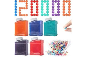 Lotvic 120000 Pcs Gel Blaster Ammo, 7-8mm Gel Bullets, 5 Pack Gel Gun Ammo, Gel Blaster Bullets, Refill Ammo for Gel Blaster Gun, Gel Ball Blaster, Electric Gel Ball Gun