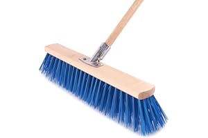 ‎BAUSTER BAUSTER® Besen Industriebesen 500mm mit Stiel 120cm Verschiedene Größen Perfekt für die Straßen-und Gehwegreinigung Stubenbesen Hallenbesen Handgeführt Holzbesen Gartenbesen