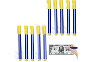 Jerhyun Falschgeldmarker, Blau Falschgeld Prüfer Stift, Flexibel und Tragbar Geld Kontrollstift für Banknoten, Darunter US-Dollar, Euro, Britische Pfund, Japanische Yen, Südkoreanische Won Andere (10)