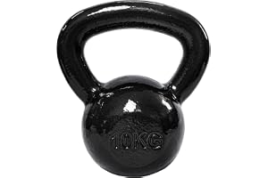 Amazon Basics Kettlebell - Cast Iron Resistance Training Weight with Textured Wide Grip Handle - Painted Finish - Black