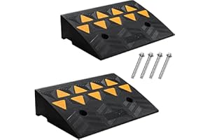 VEVOR Rampe de Seuil Hauteur 12,7 cm 2PCS Rampes Trottoir Caoutchouc Capacité Charge 15 tonnes Rampe Accès Fauteuil Roulant avec Structure Grillagée Stable pour Passage Voitures Motos 48,3x33x12,7 cm
