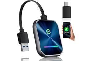 KUKIHO CarPlay Wireless Adapter 2025 – Kabellos-Upgrade für iPhone, Wandelt kabelgebundenes CarPlay in drahtlos um, USB-A/C Plug & Play, Kompatibel mit iOS 10+ & Fahrzeugen mit Apple CarPlay