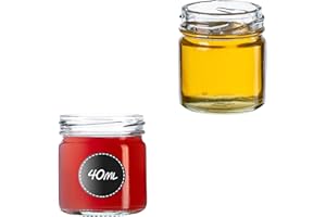 KADAX Zestaw 10 szt. mini słoiki szklane 40 ml bez pokrywek, grubsze szkło dobrze znosi pasteryzację, gładkie ścianki do etykiet, na dżemy, miody i przyprawy