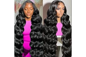 MSGEM Body Wave 13x4 HD Lace Front Wigs Human Hair 180% Density Hd Lace Frontal Wigs for Black Women 24 inch Brazilian Virgin Wigs Pre Plucked with Baby Hair Natural Color