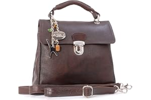 Catwalk Collection Handbags - Women's Leather Cross Body Bag - Medium Top Handle Bag - Adjustable Detachable Shoulder Strap - Pandora