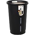 EDA - Baule per pellet Jura Montania con ruote 38 L - per 25 kg di pellets - nero, 010478 NO, Ø 39,7 x 60,5 cm