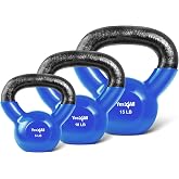 Yes4All Kettlebell set / k&uuml;re dambıl ağırlık seti, vinil kaplamalı d&ouml;kme demirden