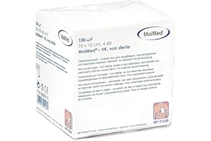 ‎HANSAGT MEDICAL Vlieskompressen Kompressen Unsteril 10x10cm 100 Stück, Wundkompressen 4 Lagen, Wundauflage nicht haftend, Mullkompressen Wundgaze Kompresse, Saugkompressen, Verbandsmaterial +E-Book (über Gesundheit)