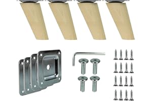 emoebelbeschlaege 4X Holz Schrank Beine Massivholz Schräg oder gerade Konisch Möbelfüße Möbelbeine prima-online_de (Schräg [8 cm])