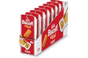 Lotus Biscoff & Go, Sweet Spread & Breadstick Snack, Caramelised Biscuit Flavour, Vegan, No Colours or Added Flavours, 8x45g, 360g