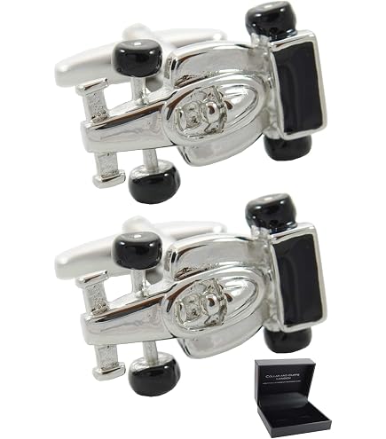 COLLAR AND CUFFS LONDON Gemelli Uomo Argento Colorati - Design Classico A Mezzo Barile Con Nervature Diagonali - Regalo In Scatola