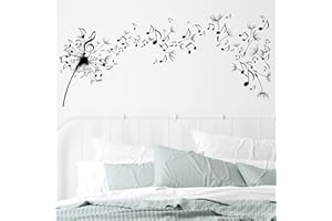 astylishome Wall Sticker Musical Note Decals Music Walls Stickers PVC Material Decals for Classroom Recording Studio Decoration Home Decor Black Self Adhesive Wallpaper 0913