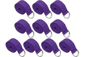 PATIKIL Yoga Strap for Stretching, Cotton Yoga Belt with Adjustable Metal D-Ring Buckle Stretch Band for Fitness Pilates