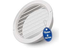 VIOKS Kratka wentylacyjna, zewnętrzna, 100erR, okap wentylacyjny, osłona zewnętrzna z moskitierą, okrągła do suszarki wyciągowej, okapu kuchennego, klimatyzatora