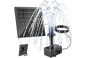 Yzert Solar Fountain 1.8 W, 2025 Upgraded Glass Solar Pond Pump with 8 Effects, 3 m Cable, Solar Water Pump, Floating Fountain Pump for Outdoor Bird Bath, Fish Tank, Garden (Black)