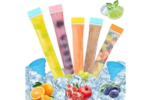 RobLuX 250 Bolsas para Helados Bolsas Paleta Hielo con 2 Embudo Bolsas de Popsicle Bolsas para Moldes de Helado para Paletas de Hielo para Yogur Helados