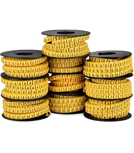 Marcatore numerazione fili, tubo segnacavi, robusto robusto per cavi cavi fissi(150PCS -1.5MM 1.5 square
