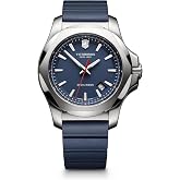 Victorinox I.N.O.X erkek saati, &Oslash; 43 mm, İsvi&ccedil;re yapımı, analog kuvars, 200 m'ye kadar suya dayanıklı, safir cam, Mavi Mavi, 