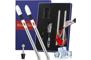 Dachiy Enfriador De Botellas De Vino, Enfriador Botellas Vino Con Varilla De Enfriamiento, Acero Inoxidable Aereador Y Vertedor