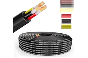 Wirelume 20AWG 3x0,5 mm² przewód elektryczny 3-żyłowy kabel 5V/12V/24V skręcony kabel zasilający z PVC 30FT/9,14M cynowany kabel miedziany niskiego napięcia kabel w osłonie kabel do pomieszczeń