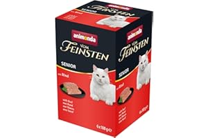 animonda Vom Feinsten Senior Lot de 6 boîtes de pâtée pour Chats âgés à partir de 7 Ans avec bœuf 6 x 100