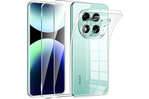 Phoona HandyHülle für Xiaomi Redmi Note 14 Pro 5G / Poco X7 5G Hülle mit 2 Stück Panzerfolie,Dünne Weiche TPU Silikon Transparent Stoßfest Schutzhülle für Redmi Note 14 Pro Hülle Klar Kratzfest