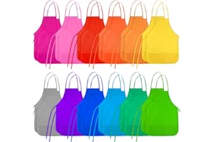 BOUBONI Grembiuli da pittura per bambini con 2 tasche spaziose grembiuli per bambini per attività di pittura artistica e artigianato in cucina