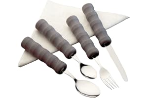 Homecraft Lightweight Foam Handled Cutlery, Set (Eligible for VAT Relief in the UK) For Elderly & Disabled, Arthritis or Weak Grip, Fork, Knife, Spoon, Adaptive Dining Aid, Large Handle for Good Grips