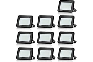 ‎YAKIMZ Yakimz LED Strahler Außen, 10x30W LED Fluter Scheinwerfer, Wasserdicht IP66, LED Wandbeleuchtung Flutlicht 230V, Superhell Kaltweiß Außenstrahler 2550LM 6000K Fluter Beleuchtung Außenlampe