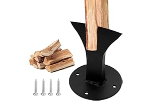 MSKEKIT Kindling Splitter Log Wedge,Manual Log Splitter Wedge,Wood Splitter Wedge,Steel Wood Wedge,Black,with 4 Holes and Install Screws