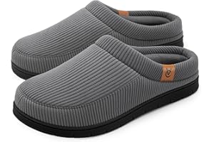 VeraCosy Herren Cord Mokassin Hausschuhe Memory Foam Winter Pantoffeln