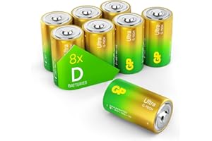 Size D batteries |Pack of 8| GP Batteries |Superb operating time| LR20 | 13A | 1.5V | MN1300
