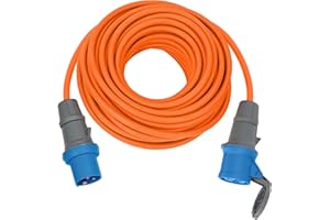 Brennenstuhl cable alargador CEE de 25m para camping y caravana (alargador CEE, cable de 25 m en naranja, enchufe y acoplamiento CEE con tapa de cierre, IP44, uso en exteriores, fabricado en alemania)