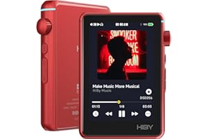 HiBy R3 II Hi-Fi MP3 Player with Bluetooth and WiFi Supports Streaming DSD PCM MQA dongle 3.5mm+4.4mmBAL Jacks(Red)