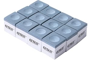 GSE Games & Sports Expert Paquete de 12 tizas para taco de billar, accesorios de mesa de billar para uso doméstico/torneo (6 colores disponibles)
