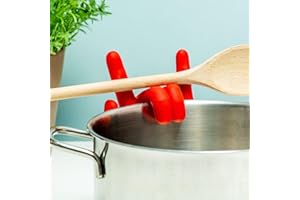 Netrox - Soporte para cucharas de cocina - Fácil de fijar a la olla - Resistente al calor y libre de BPA - Utensilios de cocina, soporte para cucharas, utensilios de cocina, utensilios, utensilios