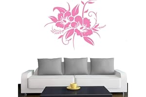 Klebesüchtig A690 Wandtattoo Hibiskusblüte 60cm x 50cm Hellrosa - Deko Kinderzimmer Wohnzimmer Schule Kinder Büro