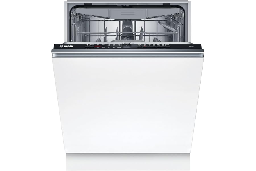 Bosch SMV2HVX06E Series 2, Smart Built-in Dishwasher, Fully Concealed, 14 Place Settings, Customisable Baskets, Floor Function Indication, EcoSilence Drive Motor, 60 cm