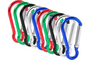 TRIXES 10-Pack Karbinhakar – Aluminium 5cm Nyckelringar | Resor, camping, fiske, nycklar, ryggsäck, hållbar, bagagefäste