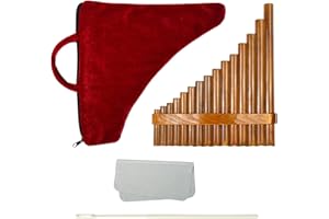 Chen0-super Pan Flute, G Key Handmade Chinese Traditional Musical Instrument Pan Pipes, Left and Right Hand 15 Pipes Pan Pipe Instrument, for Beginners and Professionals